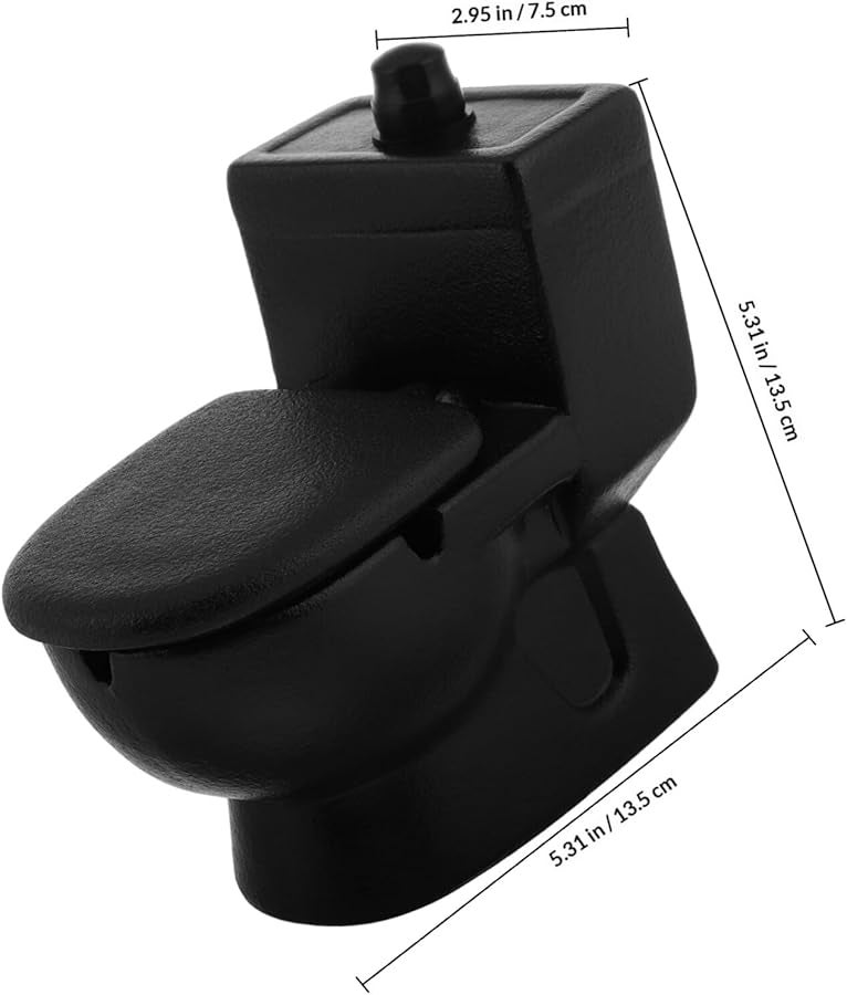 منفضة سجائر على شكل مرحاض سيراميك بتصميم مضحك ورجعي، صينية رماد محمولة لتزيين الحمام المنزلي - Image 2